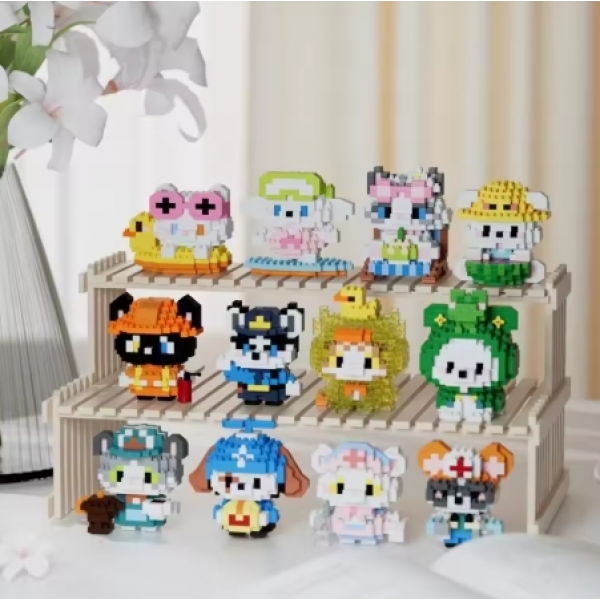 New Children's Micro-particle Building Blocks, Animal Cartoon Dolls Creative Cat And Dog Assembly Toys, Gifts For Boys And Girls
