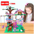 Friends City Tree House Summer Holiday Villa Castle Building Blocks Sets Figures Garden DIY Toys for Kids Girl Birthday Gift